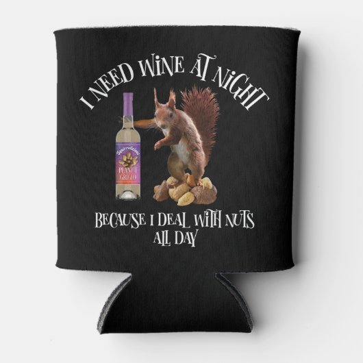 一日中のナッツ – リスおもしろいレルワインドリンカー 缶クーラー (正面)