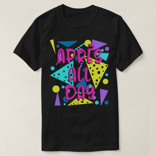 一日中スノーボード レトロなウィンタースキーツアー Tシャツ (デザイン正面)