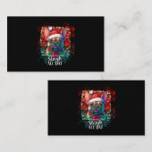 一日中スリーおもしろいグフランスの・ブルドッグ・クリスマス・クリスマス 名刺 (正面/裏面)