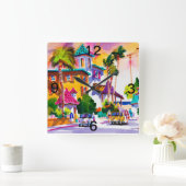 一日中幸せな時間の壁時計 スクエア壁時計 (ホーム)