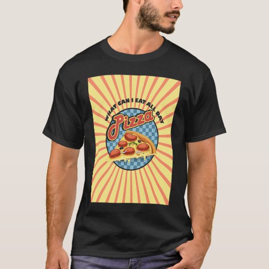一日中食べ食べ物はペペローニ Tシャツ (正面)