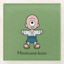 一日本の目の子ども漫画の妖怪 ガラスコースター