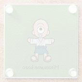 一日本の目の子ども漫画の妖怪 ガラスコースター (裏面)