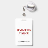「一時お洒落訪問者」バッジ バッジ (伸縮クリップ付きの裏面)