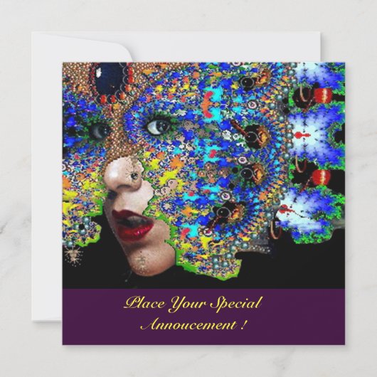 一時マスクハロウィーンマスカレードボール招待状 招待状 (正面)