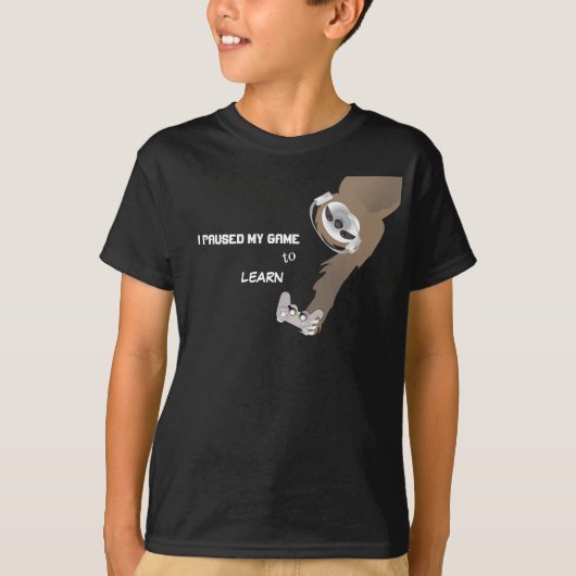 一時停止したゲームでハンググマTシャツを学ぶ Tシャツ (正面)