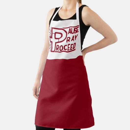 一時停止し祈てクリスチャンを進める エプロン (インサイチュ)