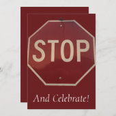 一時停止と祝賀のご案内 招待状 (正面/裏面)