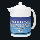 一時停止クリスチャン祈の感動的練習<br><div class="desc">熱い飲み物を飲むよりもPAUSEを練習する方が良いお気に入りの方法は?背景のイメージは、青い空と青い水の落ち着いたシーンの中で、聖なる書物、 経典の詩は1テサロニケ人の5:17か祈ら – 絶えなく(つまり、一日を通して時間を作祈る)。母の日、父の日、誕生日、クリスマス、キッチンの最新情報などのための理想的な贈り物、またはあなたのティーポットのコレクションに追加。素晴らしお客さ来のまわりに!ギフトセットの作成に適した他のアイテムと一緒に利用可能なマグスタイリッシュをマッチング。PRACTICEはイギリス語のスペルをPRACTICEに変更できる。BE STILLコレクションの一部Bereanデザイン。</div>