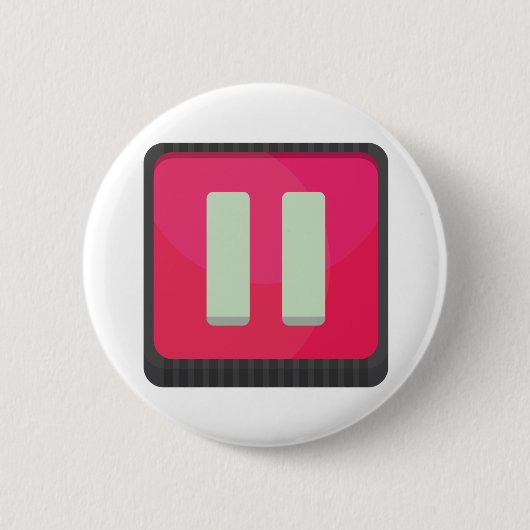 一時停止ボタンとピン：センチメンタル 缶バッジ (正面)