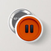 一時停止ボタンとピン：放射 缶バッジ (正面&裏面)