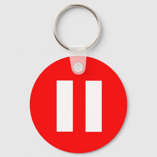 一時停止ボタンのキーチェーン キーホルダー (正面)