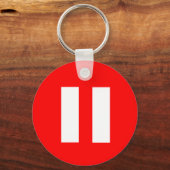 一時停止ボタンのキーチェーン キーホルダー (正面)