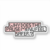 一時停止メニュー心地よい-レトロピクセルフォント シール (正面)