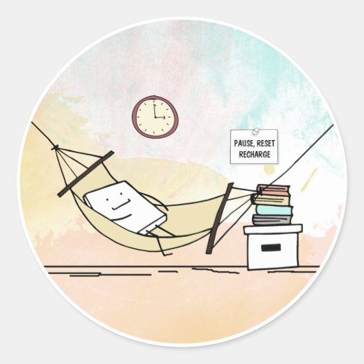 一時停止、リセット、再充電 ラウンドシール (正面)