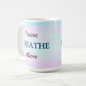 一時停止、呼吸、許可 コーヒーマグカップ (正面左)