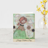 一時停止 – 母の日カード カード (黄色い花)