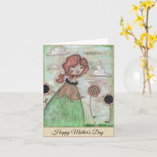 一時停止 – 母の日カード カード (黄色い花)