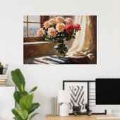 一時的なエレガンス：ウィンドウのバラ ポスター (ホームオフィス)