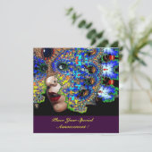 一時的なマスク ハロウィン・マスカレード・ボールへの招待 招待状 (スタンド正面)