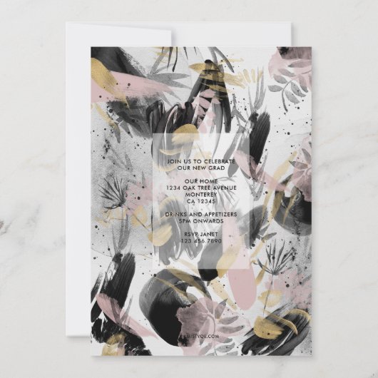 一時的な抽象芸術の卒業発表 招待状 (裏面)