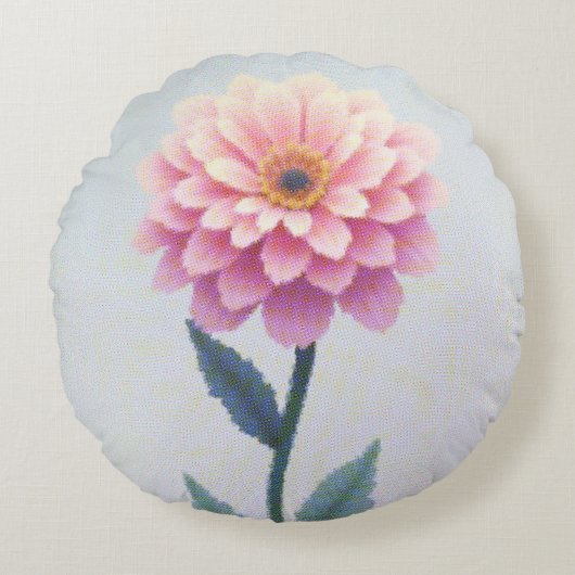 一時的な花びらのスケッチ ラウンドクッション (正面)