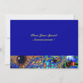 一時的な、マルディ・グラのマスカレードパーティー 黒と青 招待状 (裏面)