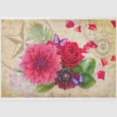 一時花模様の切り離しティッシュペーパー 薄葉紙 (正面)