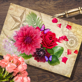 一時花模様の切り離しティッシュペーパー 薄葉紙