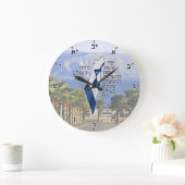 「一時間の善行」ヘブライ語の時計 ラージ壁時計 (ホーム)