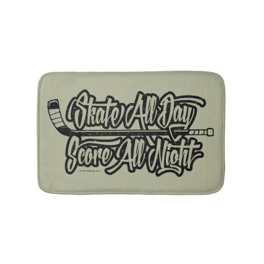 一晩中スコア(ホッケー) バスマット (正面)