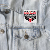 一晩中ビールPongの飲み物の終日の演劇の-赤 缶バッジ (インサイチュ)