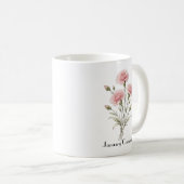 一月のカーネーションの花  コーヒーマグカップ (正面右)