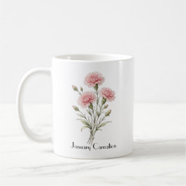 一月のカーネーションの花  コーヒーマグカップ