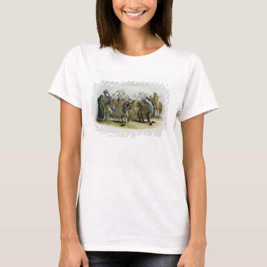 一朝派 – カコショチャタ万段踊りインディアン Tシャツ (正面)