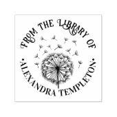 一本の蒲公英 風に舞う種 図書館の本の名前 セルフインキングスタンプ (デザイン)