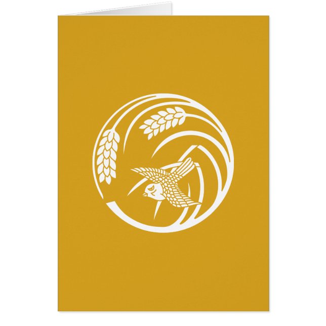 一本稲の丸に雀 (正面)