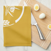 一本稲の丸に雀 キッチンタオル (四つ折り)