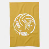 一本稲の丸に雀 キッチンタオル (縦)