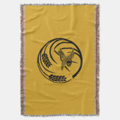 一本稲の丸に雀 スローブランケット (正面縦)