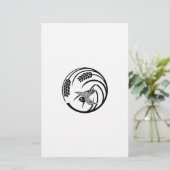 一本稲の丸に雀 便箋 (スタンド正面)