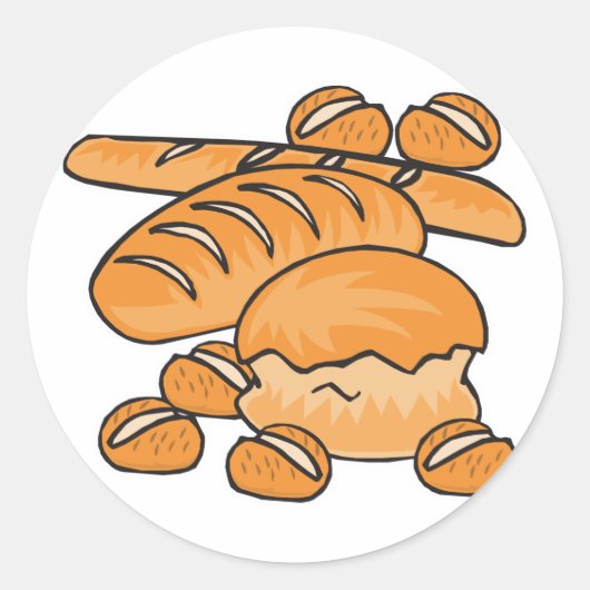 一束のパンと転が ラウンドシール (正面)