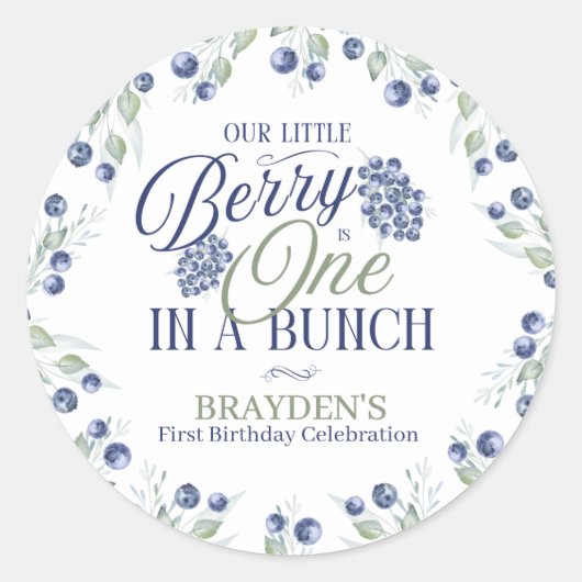 一束の最初の誕生日 ラウンドシール (正面)