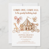 一来つ全来カーニバルパーティー回路誕生日 招待状 (正面)