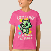 一来つ来も怖がる Tシャツ (正面)