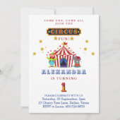 一来来つのビック・トップ・サーカス1回目の誕生日 招待状 (正面)