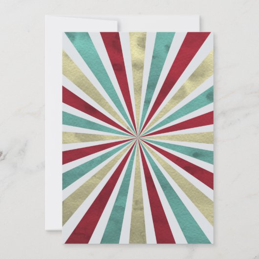 一来来つの全サーカスをテーマにした子供の誕生日 招待状 (裏面)