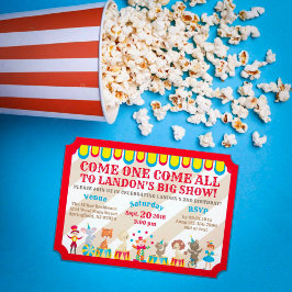 一来来全サーカスチケット誕生日 招待状