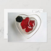 一杯のハートとブラックベリー ポストカード (正面/裏面)