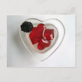 一杯のハートとブラックベリー ポストカード